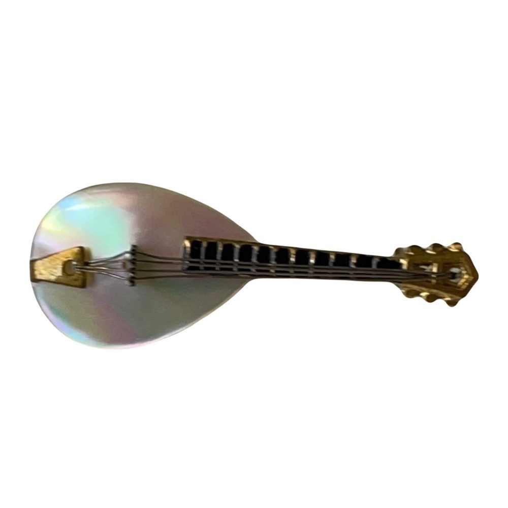 Vintage Mother of Pearl  Mandolin Brooch